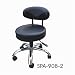 Salon Stool with Backrest, Black, Metal 5 Star Base Manicure or Cutting Height