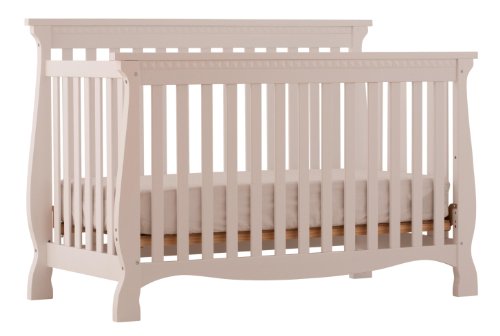 Stork Craft Venetian 4-in-1 Fixed Side Convertible Crib, White