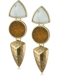 Lucky Brand "Adorn You" Topaz Set Stone Post Drop Earrings