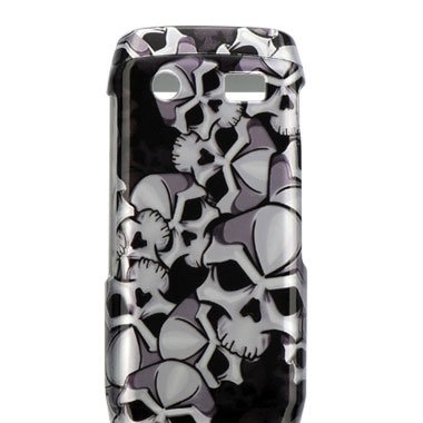 Premium Design Hard Crystal Snap-on Case for BlackBerry Pearl 9100 – BLACK SKULL Print
