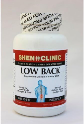 Low Back Pills - Shen Clinic - Augmented Du Huo Ji Sheng Wan - 100 Capsules, Extra Strength