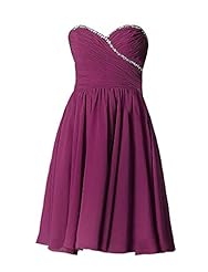 Chiffon Short Sweetheart Bridesmaid Dress/Prom Dress/Party Dress/Wedding Dress 