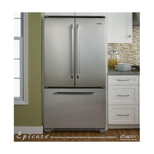 Best Price Renaissance Epicure 36' 19.8 cu. ft. Counter-Depth Freestanding French Door Bottom Freezer Refrigerator With Gallon