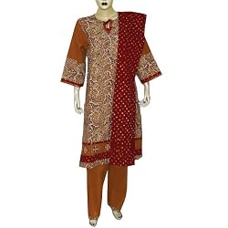 Cotton Shalwar Kameez Cotton Embroidered Dress Size L (slk390a)