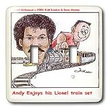 Londons Times Funny Panel Hollywood Cartoons - Lionel Ritchie Train Set - Light Switch Covers - double toggle switch