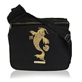 Diaper Dude Faux Suede Koi Diaper Bag - Black