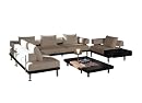Baxton Furniture Studios Ricci 4-Piece Microfiber Modern Sectional Cream