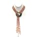 HinsonGayle Glamour Collection "Cleopatra" Pink Cultured Pearl Six-Strand Lariat Necklace (35 Inches)