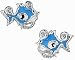 Punky Fish Sterling Silver E2687T Blue Enamel Punky Fish Stud Earrings