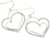 Pretty Gold Tone Austrian Crystal Double Open Heart Drop Dangle Earrings