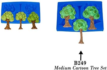 First Impression Molds B249 Medium Cartoon Tree Set Silicone Cake Decorating Mold, Medium, Blue