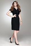 Avenue Plus Size Ruffle Detail Belted Shirtdress