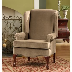 queen anne chair in mocha by