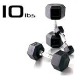 10lb Rubber Coated Hex Dumbbell