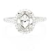 Diamond Antique Style 18k White Gold Engagement Ring Setting