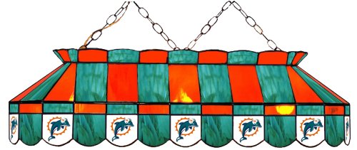 Imperial Miami Dolphins Licensed 40-Inch Rectangular Stained Glass Billiard Table Light