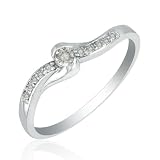 10K White Gold 11 Stone Diamond Promise Ring .09ct (Available sizes 4 - 10)