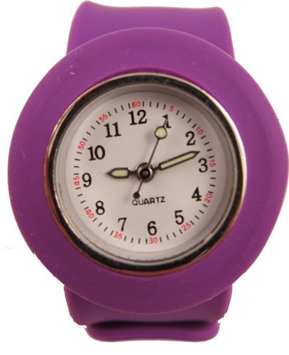 Acczilla Slap Watch - Silicone Slap On Watch - Purple - Childrens Size
