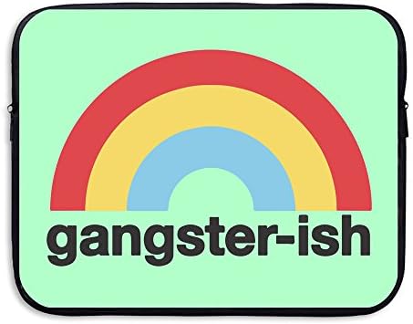 COMP Gangster Ish Colorful Rainbow Neoprene Notebook Computer Laptop Protection Sleeve Bag Black 15 Inch
