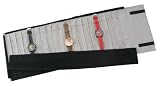 Optima Italian Black Suede 18 Watch and Bracelet Roll with Grey Interior
