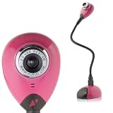 USB 2.0 High Definition Hue Skype webcam with mic for Windows XP VISTA or Apple MAC OSX (pink)