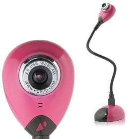 USB 2.0 High Definition Hue Skype webcam with mic for Windows XP VISTA or Apple MAC OSX (pink)