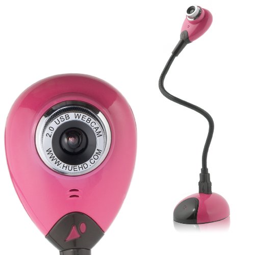 Hue HD USB webcam (pink) with built-in mic for Windows & Mac - Skype, MSN, Yahoo, iChat