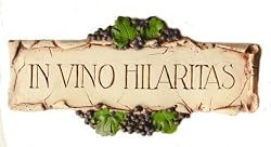 Wine Cellar Wall Decor Plaque, In Vino Hilaritas, In Wine There Is Fun Wall Plaque