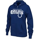 NFL Women's Indianapolis Colts Football Classic III Long Sleeve Fullzip Fleece Hoodie (Stadium Blue, Large)