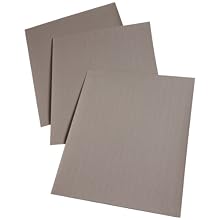 3M Cloth Sheet 211K, Cloth Backing, Aluminum Oxide, 11" Length x 9" Width, 400 Grit, Black (Pack of 50)