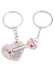 Home: 4EVER Romantic Stainless Alloy Metal Silver Heart & Key Lock Couple Keychain with Gift Box Sweetheart Pendant Lovers Key Ring Key Chain Best for Valentine?ˉs Day Wedding Anniversary (A Pair)