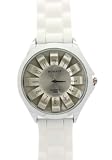 WOMAGE - Montre Femme - Quartz - Caoutchouc - WOMAGE uniquArgent lette Bracelet caoutchouc blancSport Watches