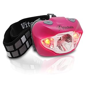 Brightest & Best LED Headlamp Flashlight w/ Red Lights for Night Running, Hunting, Fishing, Camping, Reading, Jogging, Walking - Waterproof, Long Battery Life (Included), Adjustable Beam, Durable, Lightweight, Easy to Use, Lifetime Warranty, 60 Days Money Back Guarantee + Free Bonus! (Pink)