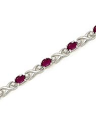 14kt Yellow Gold Oval Ruby and Diamond Bracelet