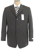 Calvin Klein Mens Single Breasted 3 Button Solid Charcoal Gray Wool Suit - Size 41L