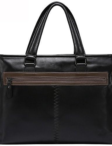 X.BNJ 1056-4 Men Briefcase Genuine Leather Men Business Handbag Vintage Top Layer Cowhide Messenger Shoulder Bags , black