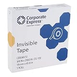 Invisible Tape, Write-On, 3 Core, .75x72 Yards, Clear, Single Roll CEB34X72