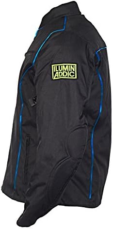 Kevlar & Ce Approved Racing Motorcycle Jacket. Removable Armor (XL, Blue Piping)