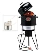 Brinkmann 810-5010-2 All-in-One Outdoor Cooker with Pan and Basket Set, Black