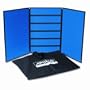 Apollo SB93206Q Apollo 3-Panel Slotwall Table Display System, Fabric, Blue, Black PVC Frame
