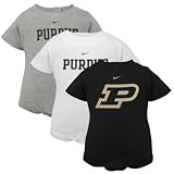 Nike Purdue Boilermakers Infant Black, White & Ash 3-Pack Creeper Set 