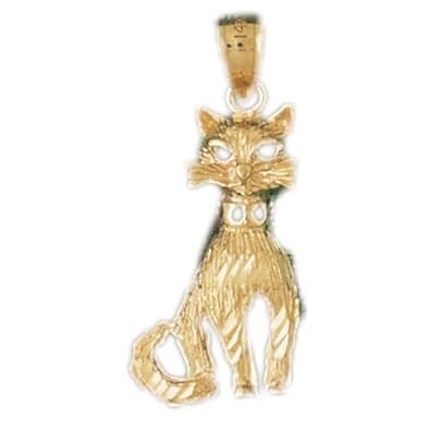 Cheap Girls Jewelry Dazzlers Solid 14k Gold Cat Charm Pendant Available in three colors from jewelsberry (weights: 2.4 grams only) For Sale