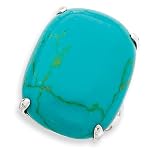 Sterling Silver Rectangle Turquoise Ring