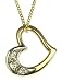 9ct Yellow Gold Ladies Diamond Set Floating Heart Pendant 18 Curb