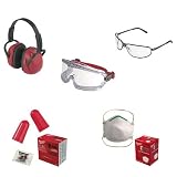 Milwaukee Safety Equipment Kit - Includes Respirators (Box of 20), Ear Plugs (Box of 200), Folding Ear Muffs (1 Pair), Impact Goggles (1 Pair), Safety Glasses (10 Pairs)