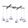 Elk Lighting 6 Light Pendant In Satin Nickel And Mountain Glass 101-6mt