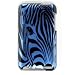 Premium Designer Hard Crystal Snap-on Case for Apple iPod Touch 2, 3, 3rd Generation 8GB, 32GB, 64GB - Cool Safari Blue Zebra Full Face Print