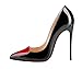 Womens Cute Heart-Shaped Pointed-Toe Slip On High Heel Pump Rubber Sole Shoes