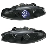 97 98 99 Mitsubishi Eclipse Black/ Clear Halo Projector Headlights