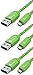 Fenix - 6 Feet - (3 pk) Nylon Braided Green Micro USB [V9] Universal Data Cable - Lightning Fast Charging & Transfer for Samsung, HTC, LG, Nexus, Motorola, Sony, Android Smartphone & Tablet